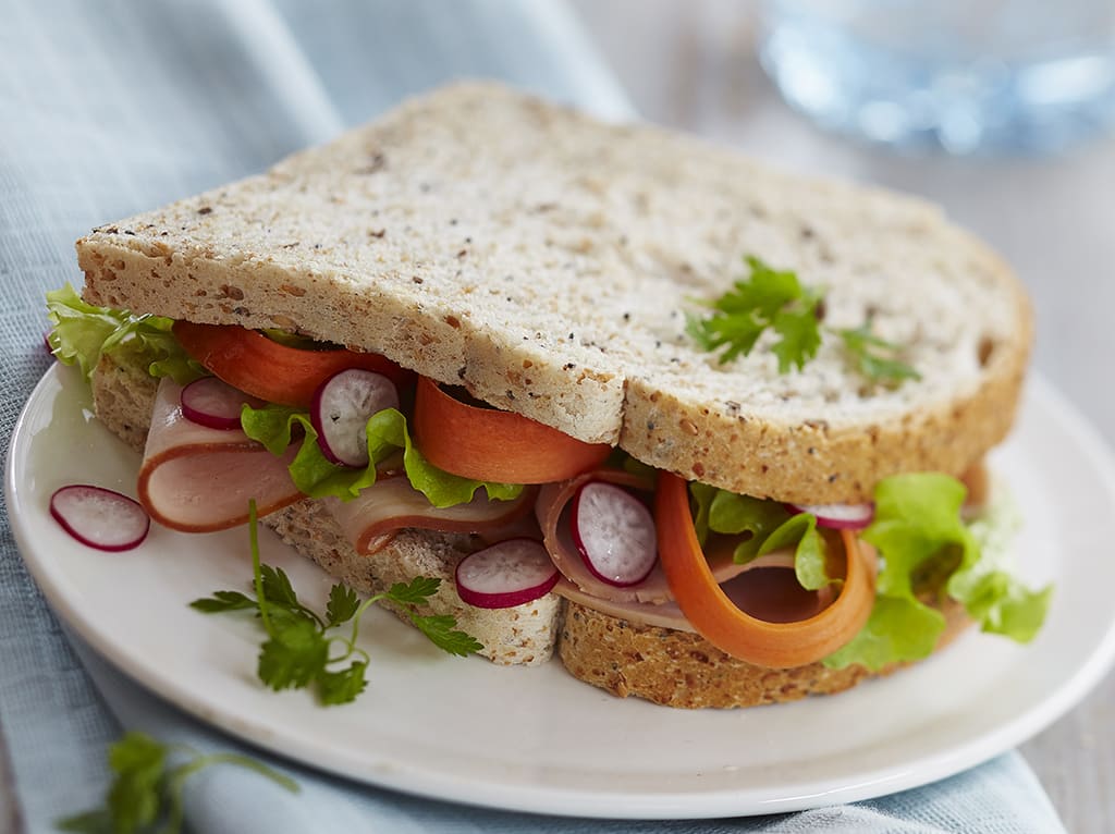 Sliced Bread Sandwich With Vegetables